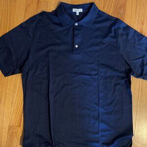 Peter Millar New Polo L 100% Cotton Navy Blue